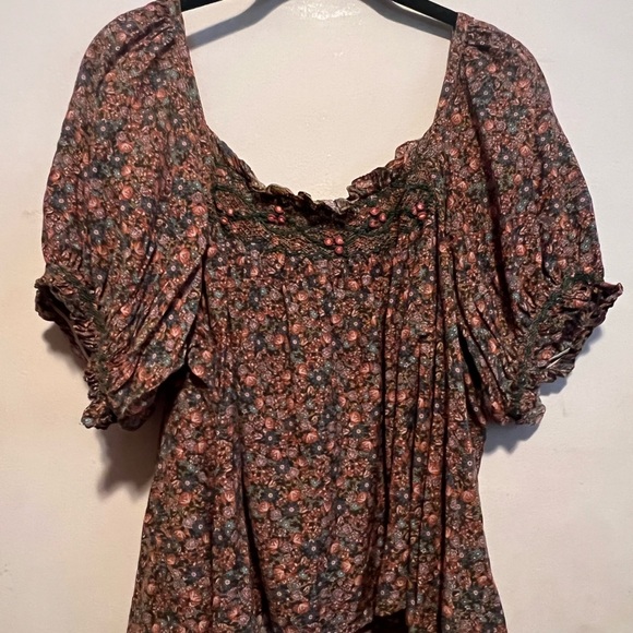 DOEN Elba Top in Yellow Laurel Canyon Rose Floral Print XL - Picture 11 of 12